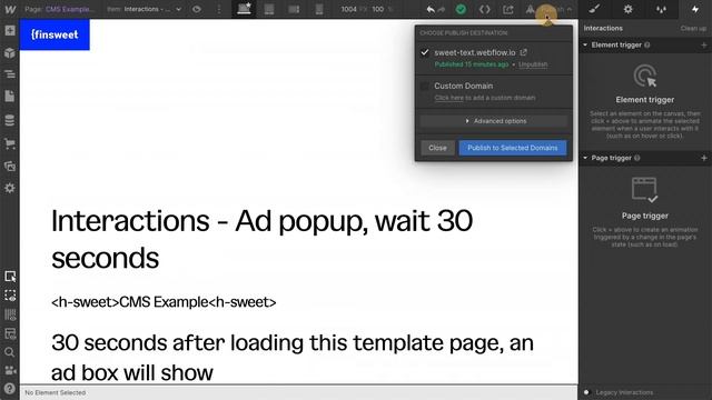Trigger Webflow Interactions inside Webflow CMS | Sweet Text for Webflow смотреть онлайн