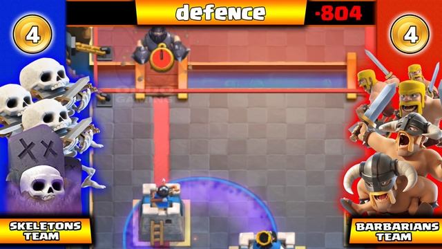SKELETON ARMY + GRAVEYARD VS BARBARIANS + ELITE BARBARIANS - Clash Royale Challenge #362 смотреть онлайн