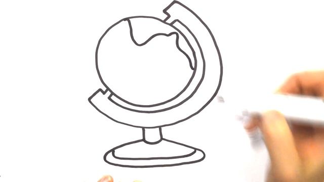 Easy GLOBE! How to draw a globe. смотреть онлайн