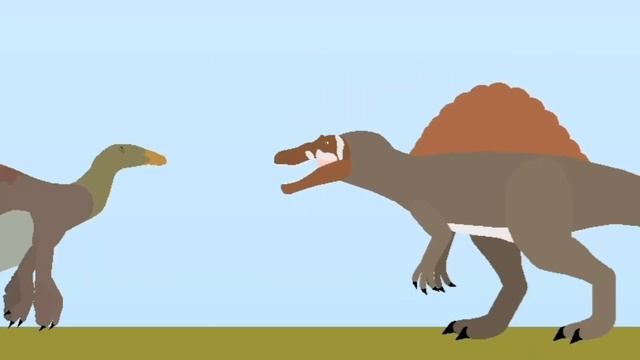 Spinosaurus vs deinocheirus (stick nodes animaton) смотреть онлайн
