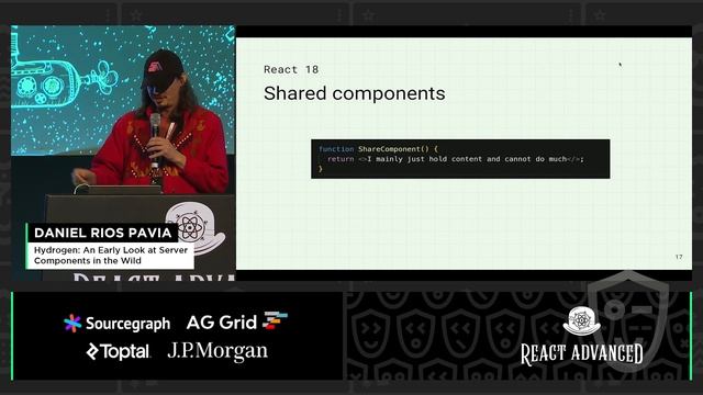 Hydrogen:An Early Look at Server Components in the Wild–Daniel Rios Pavia,React Advanced London 202 смотреть онлайн