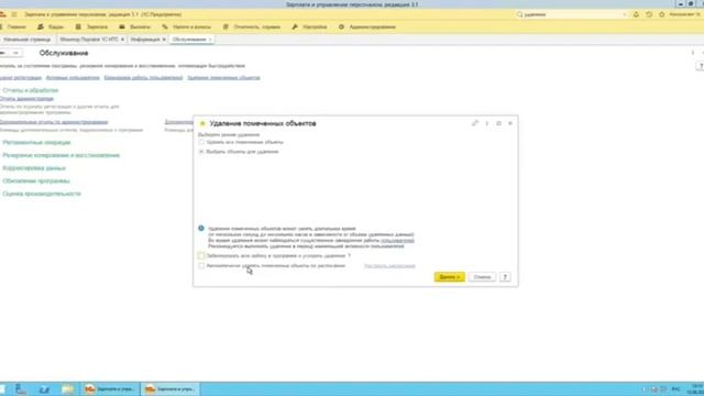 Удаление помеченных объектов на удаление смотреть онлайн