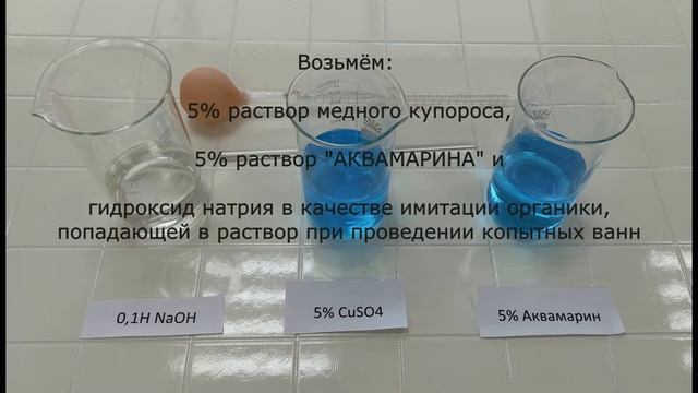 Готовый раствор для копытных ванн "АКВАМАРИН" (медный и цинковый купорос, гидросульфат натрия) смотреть онлайн