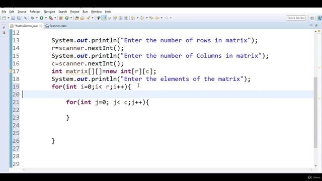 02 5 How to read a matrix from console in java смотреть онлайн