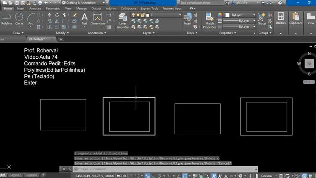 Aula 74 - Comando Pedit Edits Polylines(Editar Polilinhas) no AutoCAD. смотреть онлайн
