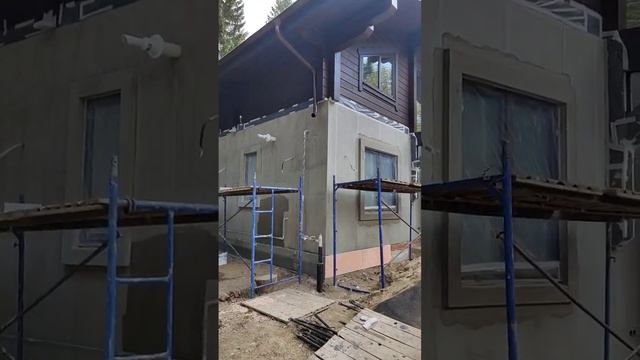 Дом построен компанией ГудВуд из блоков тёплой керамики Porotherm, штукатурка фасадов без утепления смотреть онлайн