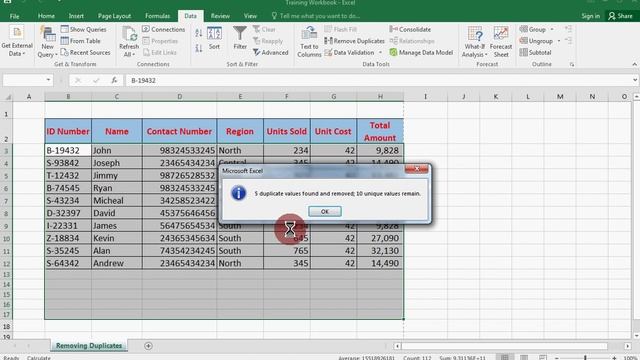 Microsoft Excel 2016 Basic Course - How to Remove Duplicates in Excel Worksheet смотреть онлайн