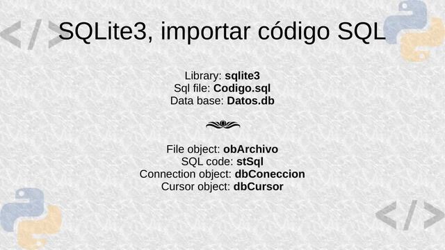 Python - SQLite, importar archivo SQL смотреть онлайн