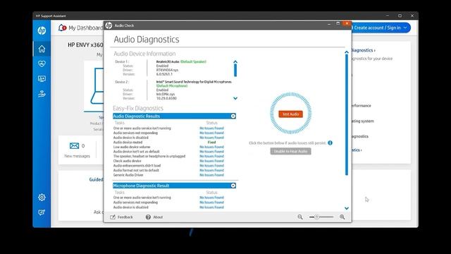 Устранение неполадок звука с помощью HP Support Assistant в Windows 11 | Компьютеры HP | HP Support