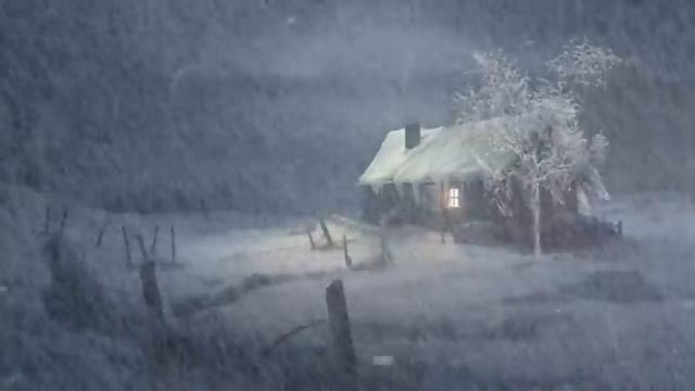 Snowstorm At An Old Wooden House┇Snowstorm Sounds For Sleeping┇Howling Wind & Blowing Snow