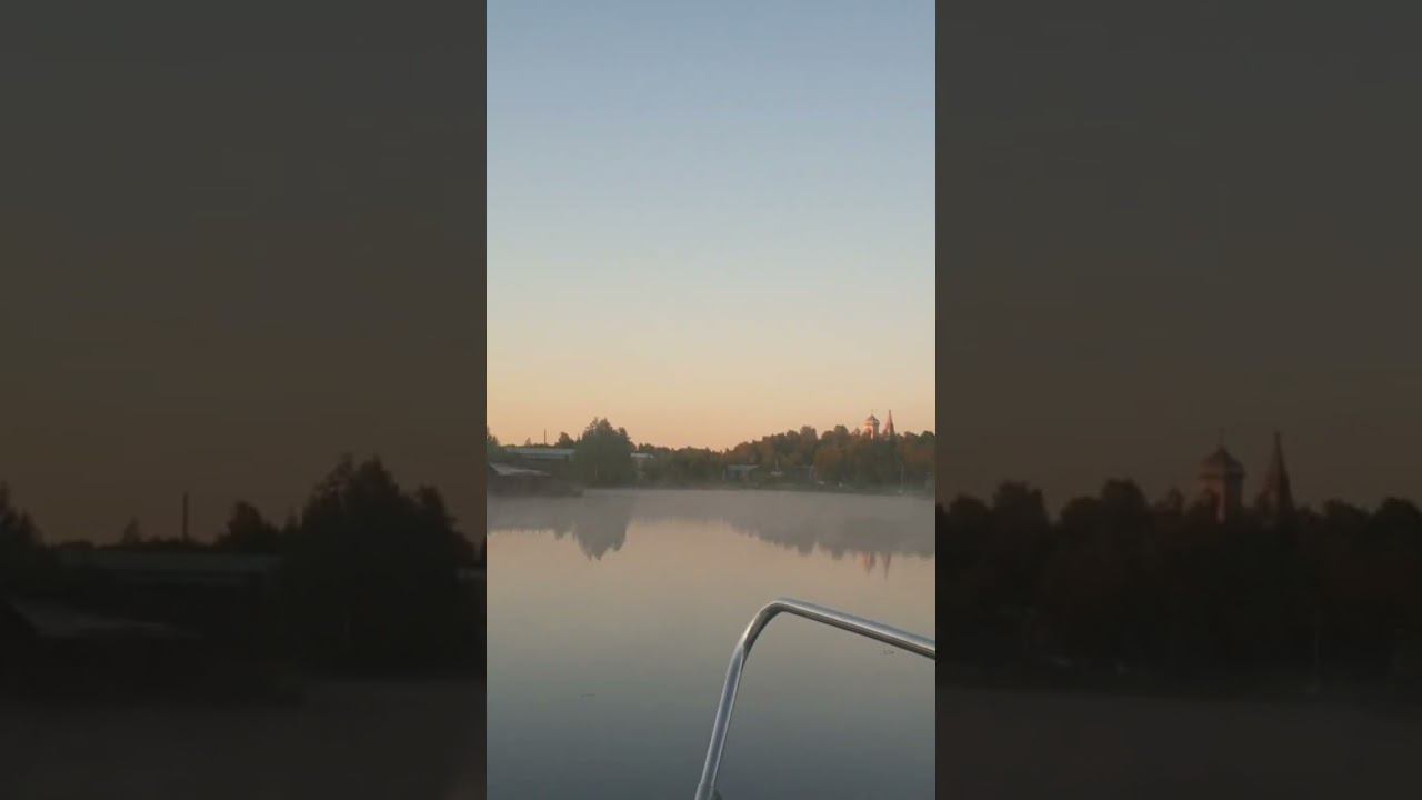 заходим в Вытегру. 4 утра. путешествие Москва-Питер смотреть онлайн