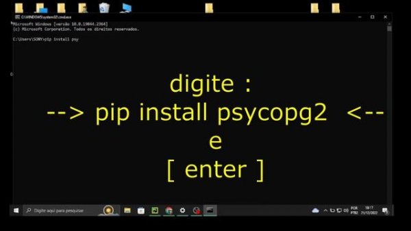 Resolvido pip install psycopg2 binary error windows | How to install psycopg2 with "pip" on Python?