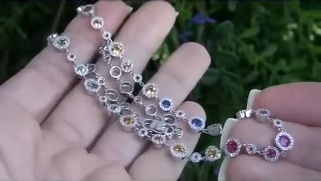 Rare Estate Multi Color Rainbow Sapphire & Diamond Solid Gold Necklace Must Be Sold смотреть онлайн