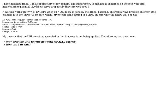 Drupal: Drupal7 provoking ajax error in Views (installed in sub folder) смотреть онлайн