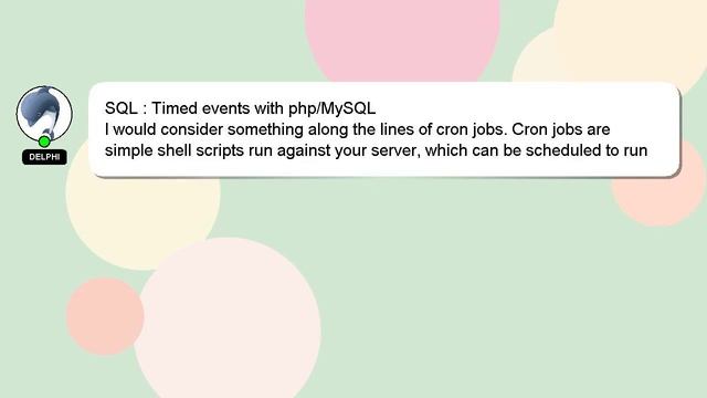 SQL : Timed events with php/MySQL смотреть онлайн
