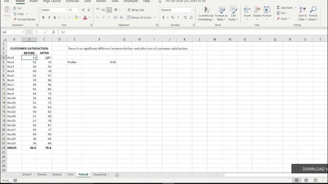 How to perform t-Test, The Test of Difference using Microsoft Excel смотреть онлайн