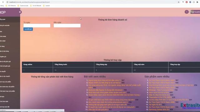 Bài 164 : Lập trình website bán hàng Laravel - Biểu đồ Morris Chart JS doanh số смотреть онлайн