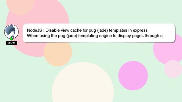 NodeJS : Disable view cache for pug (jade) templates in express смотреть онлайн