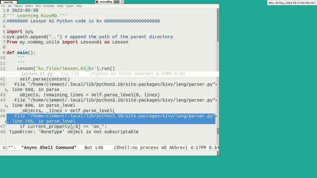 Python in Emacs 0048 - How to use Python codes in kv file смотреть онлайн