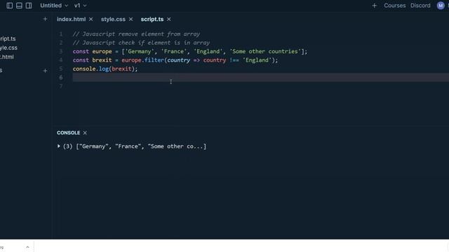 Javascript : Remove element from Array | Check if element is in Array смотреть онлайн
