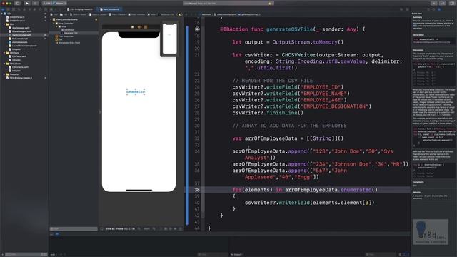 How to Create and Export a CSV File in your Swift project? смотреть онлайн