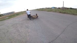 самодельный боковой прицеп (люлька) на мопед альфа / мопед с прицепом