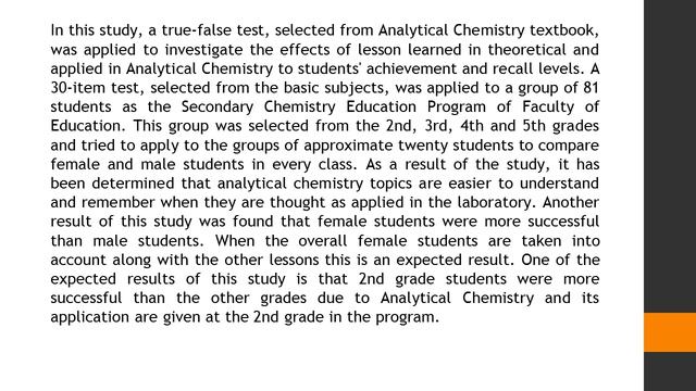 Investigation of Effects of Theoretical and Applied Education on Success and Recall Level in Analyt смотреть онлайн