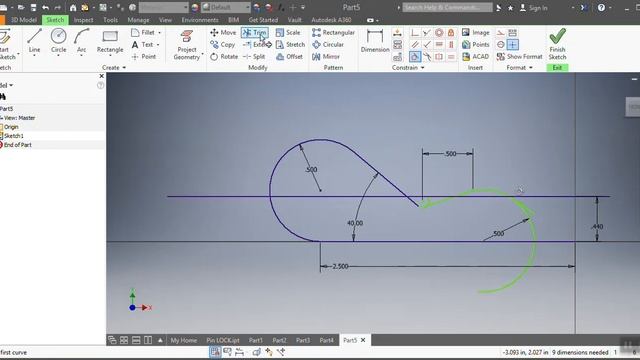 How to draw a lock pin Autocad , Autodesk Inventor 2017 Sweep function (CAD161s UNISA Tutorial) смотреть онлайн