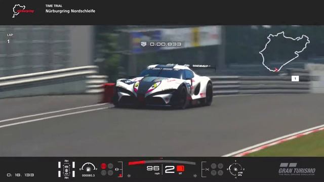 Gran Turismo Sport: Toyota FT-1 VGT (Gr.3) - Nurburgring Nordschleife [w/ BoP] [6:33.245] + Setup смотреть онлайн
