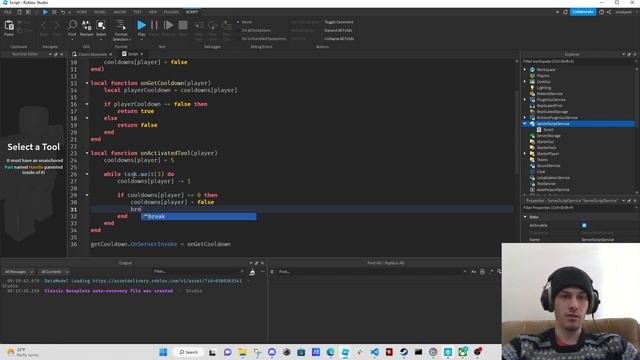 how to script your first weapon cooldown in roblox studio смотреть онлайн