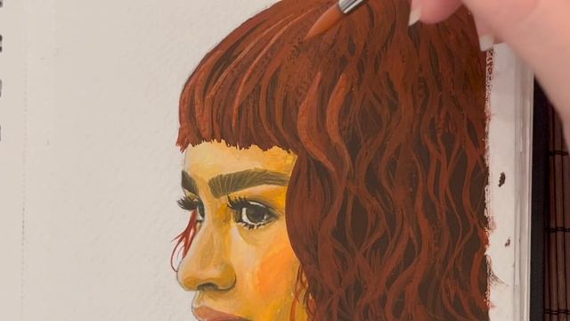 ZENDAYA Gouache Portrait - FULL Painting Process смотреть онлайн