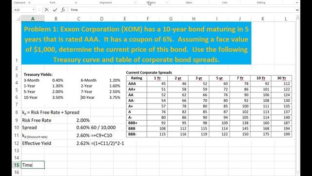 UTSA Business Finance Excel Application 5: Bond Valuation Problem 1 смотреть онлайн