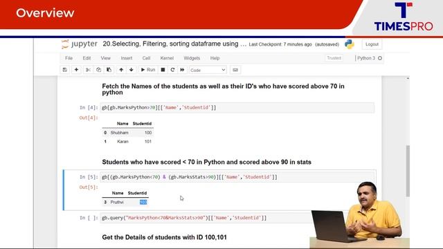 How to Select, Filter, and Sort Data frames in python? | Free Course | TimesPro смотреть онлайн