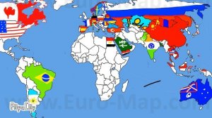 карта мира с флагами