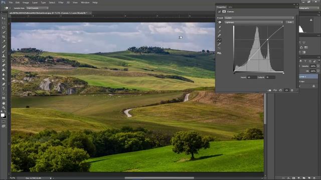 Обработка пейзажа. Быстрая цветокоррекция. смотреть онлайн