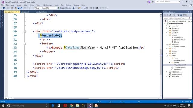 Lecture 10 - Partial Views in MVC Hindi- Part 1 смотреть онлайн