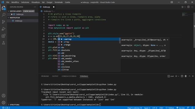 Impara Matplotlib in 1 ora - Matplotlib Python Tutorial Italiano (data science e machine learning) смотреть онлайн