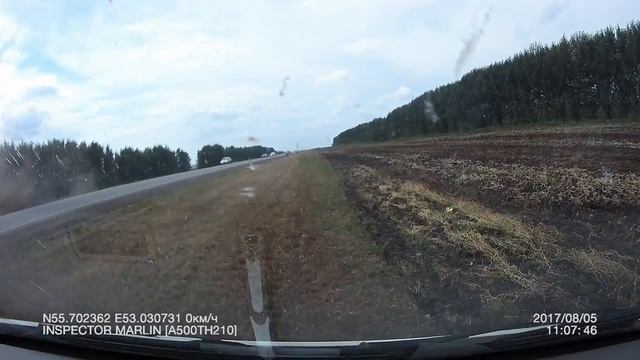 Неудачный обгон на трассе М-7 возле Мензелинска смотреть онлайн