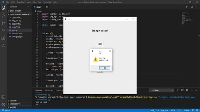 Python Rock-Paper-Scissors game using Tkinter | Python + Tkinter смотреть онлайн