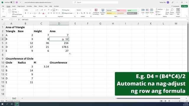Microsoft Excel - Using Cell Reference - Tutorial (Filipino/Tagalog) смотреть онлайн