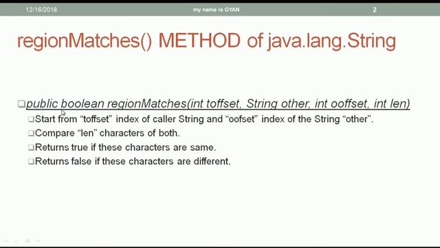 String API in Java | #18 | regionMatches() Method of the String Class in Java смотреть онлайн