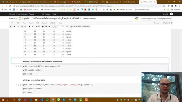 Day 21: Pairwise Relationships Using Pairplot And PairGrid in Azure Noteboks with Python смотреть онлайн