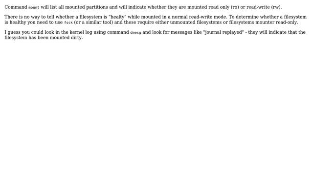 How to find details like whether the mounted filesystem is read only смотреть онлайн