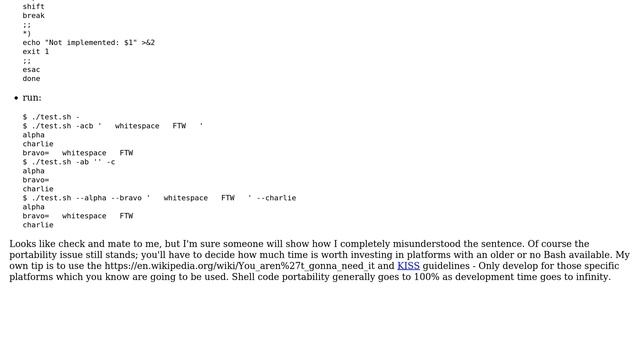getopt, getopts or manual parsing - what to use when I want to support both short and long options? смотреть онлайн