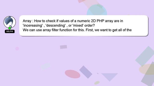 Array : How to check if values of a numeric 2D PHP array are in 'incereasing' , 'descending' , or ' смотреть онлайн
