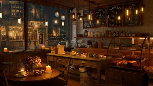 4K Cozy Coffee Shop ☕ with Piano Jazz Music for Relaxing, Studying and Working смотреть онлайн