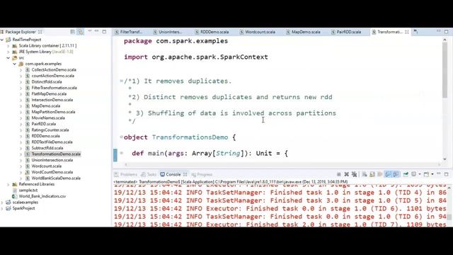Spark Tutorial : Distinct and Sample Transformation смотреть онлайн