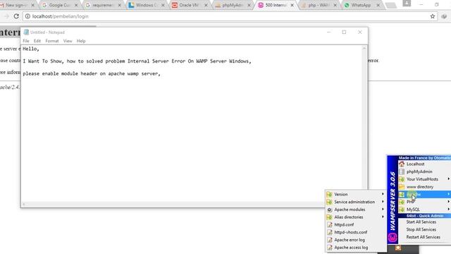 Solved Error : Internal Server Error On WAMP Server Windows смотреть онлайн