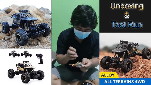 UNBOXING : RC Car ROCK CRAWLER 1:16 Off Road 2.4GHz 4WD | Test Drive At The End
