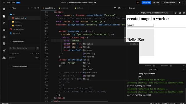 Demo: Worker with OffscreenCanvas | JSer - Worker is powerful смотреть онлайн